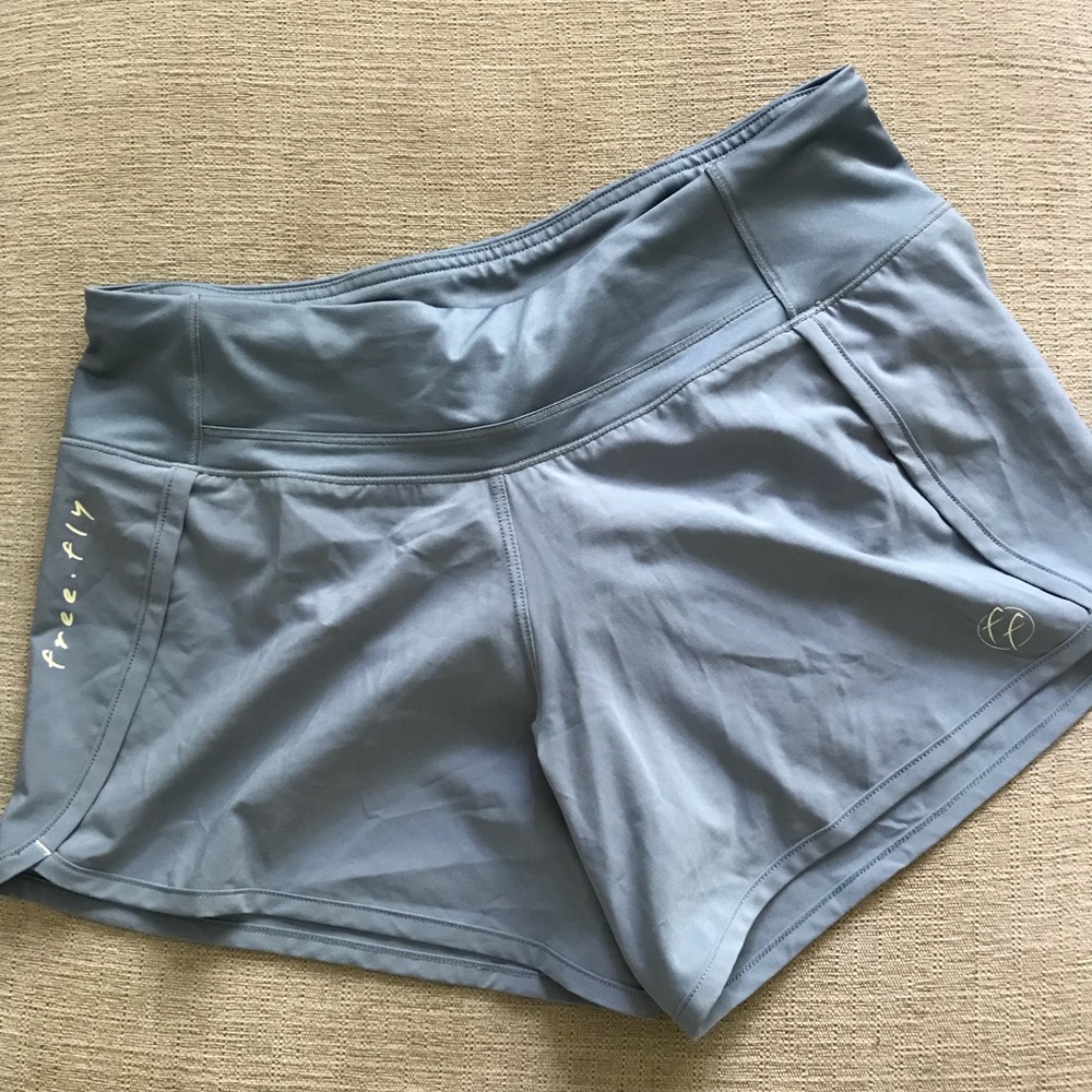 Slate-blue Free-Fly shorts
